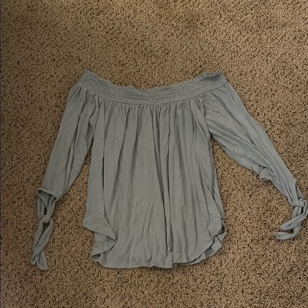 Women's Off-Shoulder Top - Light blue